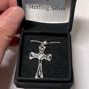 Sterling Silver Cross Pendant Necklace. Sterling Silver. Box included